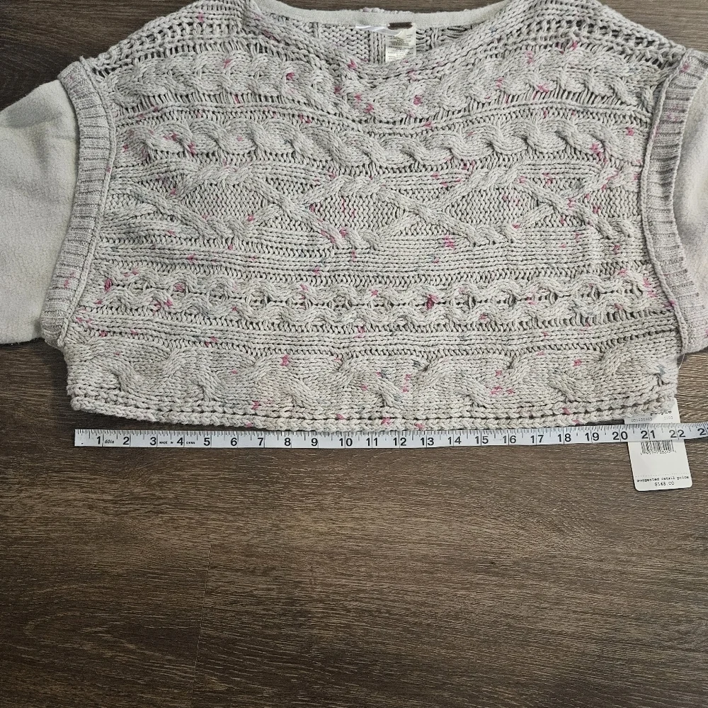 NWT Free People Honey Cable Pullover Sweater Shell White Cream XS